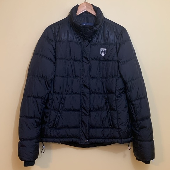 American Eagle Outfitters | Black Quilted Zip Snap Missing Hood Puffer Jacket L - Picture 15 of 17